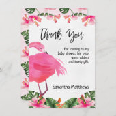 Tropische Flamingo Dank u Kaart (Voorkant / Achterkant)