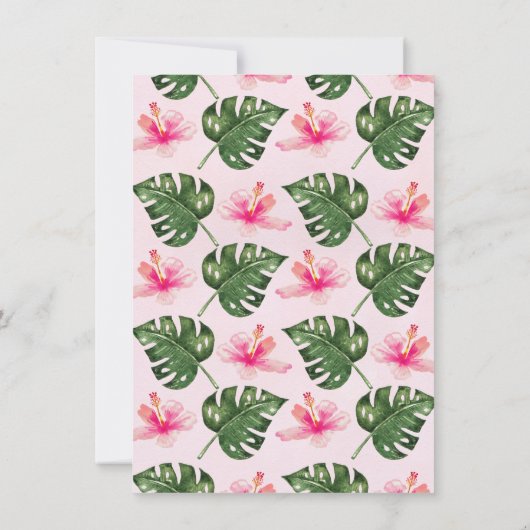 Tropische Flamingo Dank u Kaart (Achterkant)