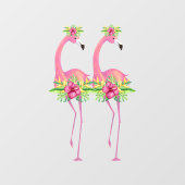 Tropische flamingo-dansers oerwoud-planten raamsticker (Vel)