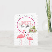 Tropische Flamingo Dochter Birthday Kaart (Voorkant)