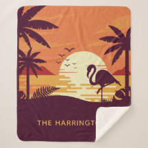 Tropische Flamingo douanenaam dekens