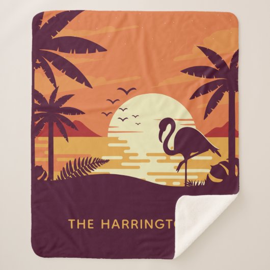 Tropische Flamingo douanenaam dekens (Voorkant)