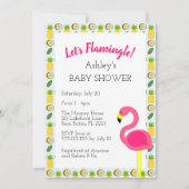 Tropische Flamingo Douche Uitnodiging (Voorkant)