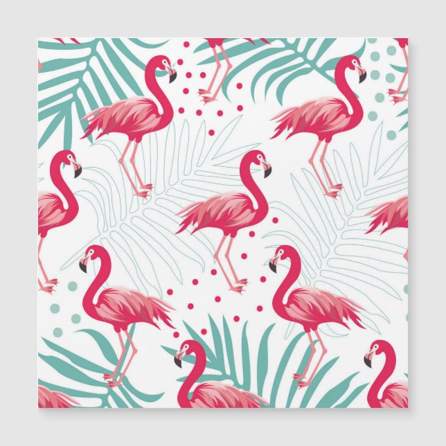 Tropische flamingo en bladeren, zomerpatroon. (Voorkant)