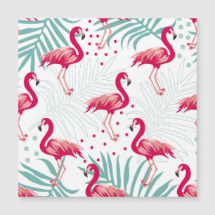 Tropische flamingo en bladeren, zomerpatroon.