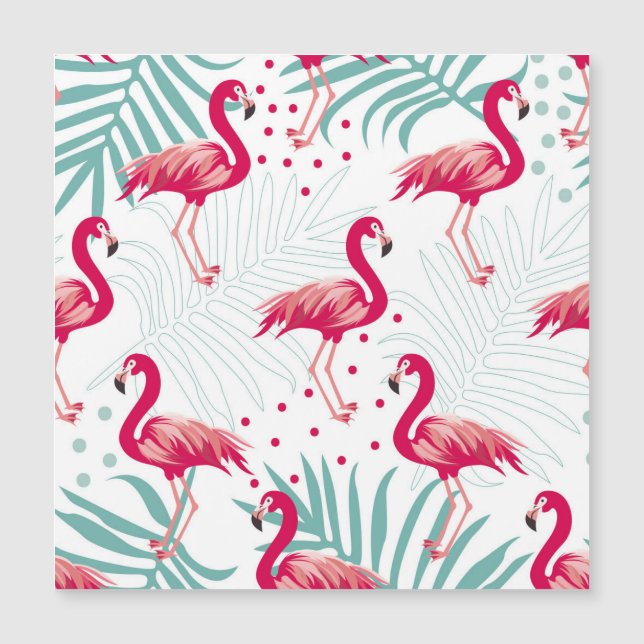 Tropische flamingo en bladeren, zomerpatroon. (Voorkant)
