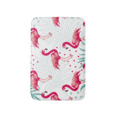 Tropische flamingo en bladeren, zomerpatroon. badmat (Voorkant Verticaal)