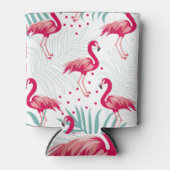Tropische flamingo en bladeren, zomerpatroon. blikjeskoeler (Voorkant)