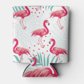Tropische flamingo en bladeren, zomerpatroon. blikjeskoeler (Voorkant)