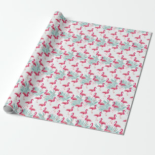 Tropische flamingo en bladeren, zomerpatroon. cadeaupapier