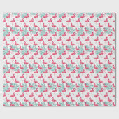 Tropische flamingo en bladeren, zomerpatroon. cadeaupapier (Vlak)