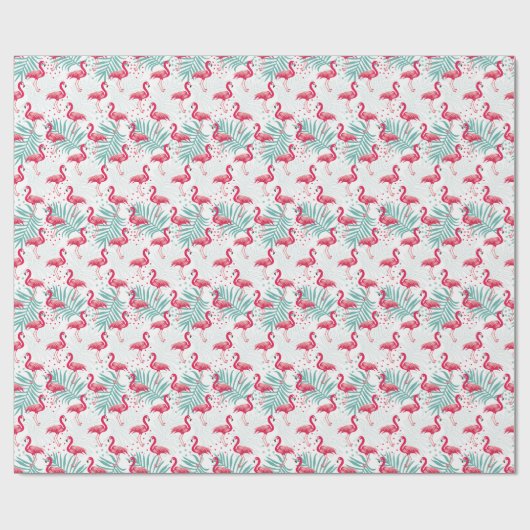 Tropische flamingo en bladeren, zomerpatroon. cadeaupapier (Vlak)