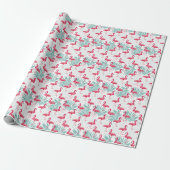 Tropische flamingo en bladeren, zomerpatroon. cadeaupapier (Uitgerold)