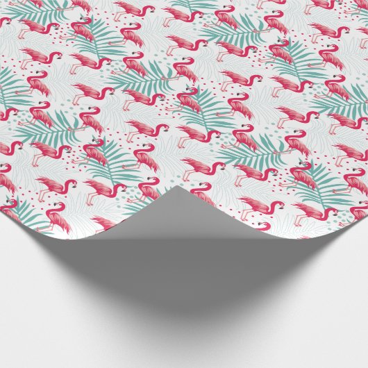 Tropische flamingo en bladeren, zomerpatroon. cadeaupapier (Hoek)