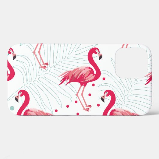 Tropische flamingo en bladeren, zomerpatroon. Case-Mate iPhone case (Achterkant (horizontaal))