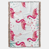 Tropische flamingo en bladeren, zomerpatroon. deken (Voorkant Verticaal)