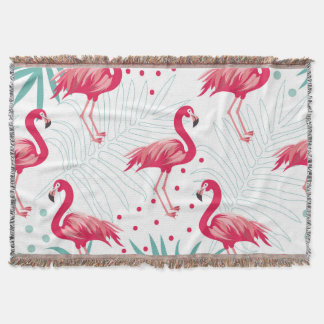 Tropische flamingo en bladeren, zomerpatroon. deken
