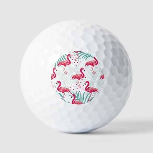 Tropische flamingo en bladeren, zomerpatroon. golfballen (Voorkant)