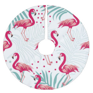 Tropische flamingo en bladeren, zomerpatroon. kerstboom rok