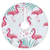 Tropische flamingo en bladeren, zomerpatroon. kerstboom rok (Voorkant)