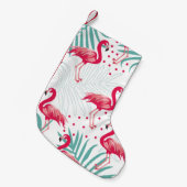 Tropische flamingo en bladeren, zomerpatroon. kleine kerstsok (Voorkant (Hangend))