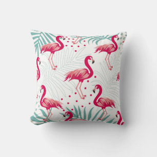 Tropische flamingo en bladeren, zomerpatroon. kussen