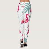 Tropische flamingo en bladeren, zomerpatroon. leggings (Achterkant)