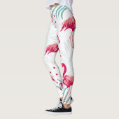 Tropische flamingo en bladeren, zomerpatroon. leggings (Links)