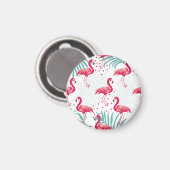 Tropische flamingo en bladeren, zomerpatroon. magneet (Voorkant / Achterkant)