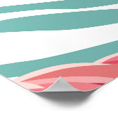 Tropische flamingo en bladeren, zomerpatroon. poster (Hoek)