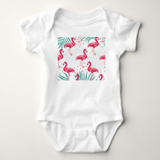 Tropische flamingo en bladeren, zomerpatroon. romper