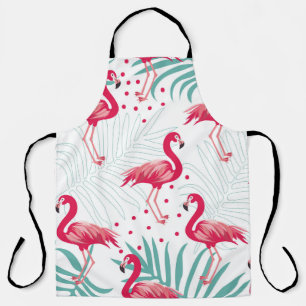 Tropische flamingo en bladeren, zomerpatroon. schort
