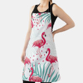 Tropische flamingo en bladeren, zomerpatroon. schort (Insitu)