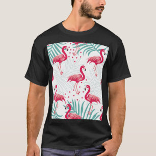Tropische flamingo en bladeren, zomerpatroon. t-shirt