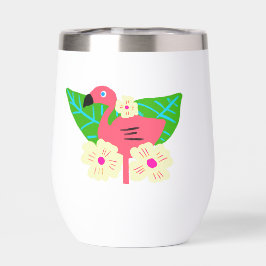 Tropische Flamingo en Bloemen