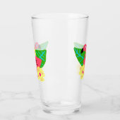 Tropische Flamingo en Bloemen Glas (Links)