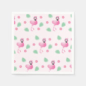 Tropische flamingo en bloemen Patroonlicht Roze Servet (Voorkant)