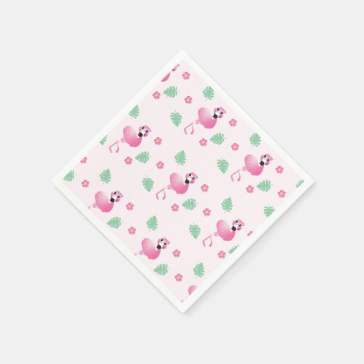 Tropische flamingo en bloemen Patroonlicht Roze Servet (Hoek)