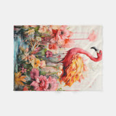 Tropische Flamingo Fantasie Paradijs Bloom Fleece Deken (Voorkant (Horizontaal))