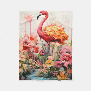 Tropische Flamingo Fantasie Paradijs Bloom Fleece Deken