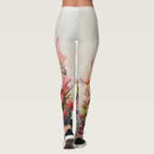 Tropische Flamingo Fantasie Paradijs Bloom Leggings (Achterkant)