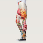 Tropische Flamingo Fantasie Paradijs Bloom Leggings (Links)