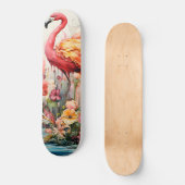 Tropische Flamingo Fantasie Paradijs Bloom Persoonlijk Skateboard (Voorkant)