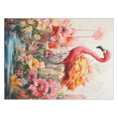 Tropische Flamingo Fantasie Paradijs Bloom Tafelkleed (Voorkant (Horizontaal))