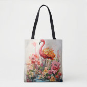 Tropische Flamingo Fantasie Paradijs Bloom Tote Bag (Voorkant)