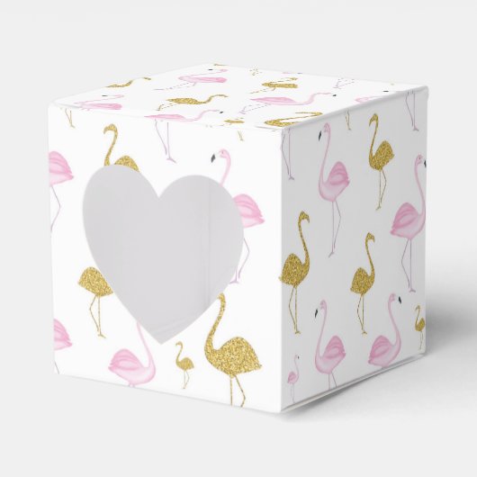 Tropische Flamingo Favor Geschenkdoos Bedankdoosjes (Voorkant Zijde)