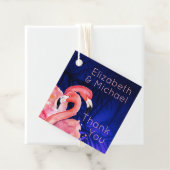 Tropische Flamingo Favor Verpakkingslabels Roze Bl Bedankjes Labels (In situ)