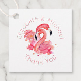 Tropische Flamingo Favor Verpakkingslabels Roze Wi Bedankjes Labels