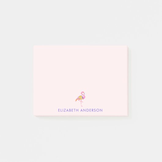 Tropische Flamingo Fel Neon Persoonlijk Post-it® Notes (Voorkant)