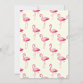 Tropische Flamingo First Birthday Invitation Kaart (Achterkant)